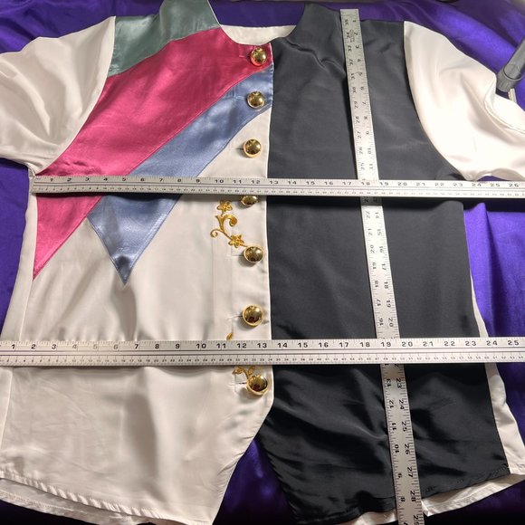 VTG📌 Ronnetta Stunning 90s Bold Color Blocks Big Button Down Blouse - Picture 9 of 16